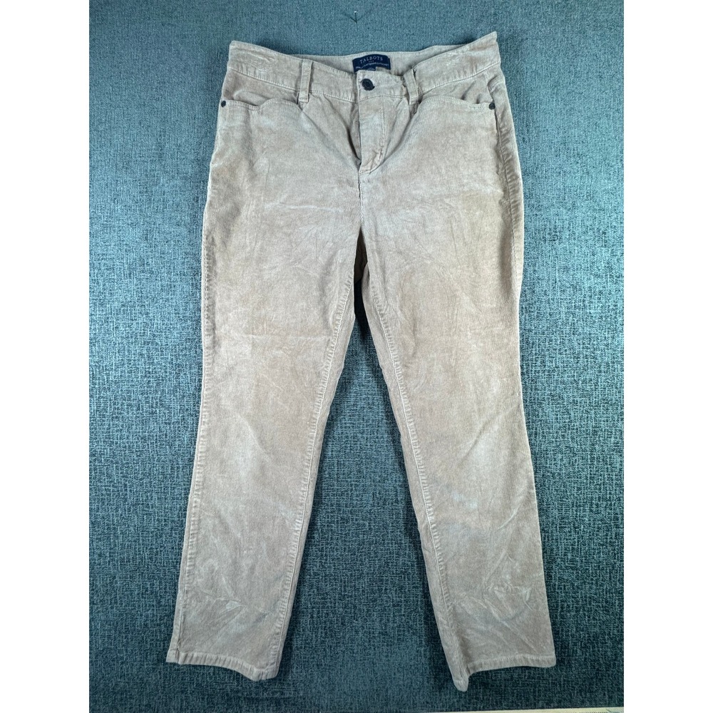 Talbots Simply Flattering 5-Pocket Corduroy Pants Tan Beige Women 10P Straight